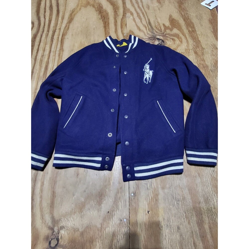 Polo Ralph Lauren Big Kids Varsity Bomber Jacket Size L 14-16 Navy @jrack